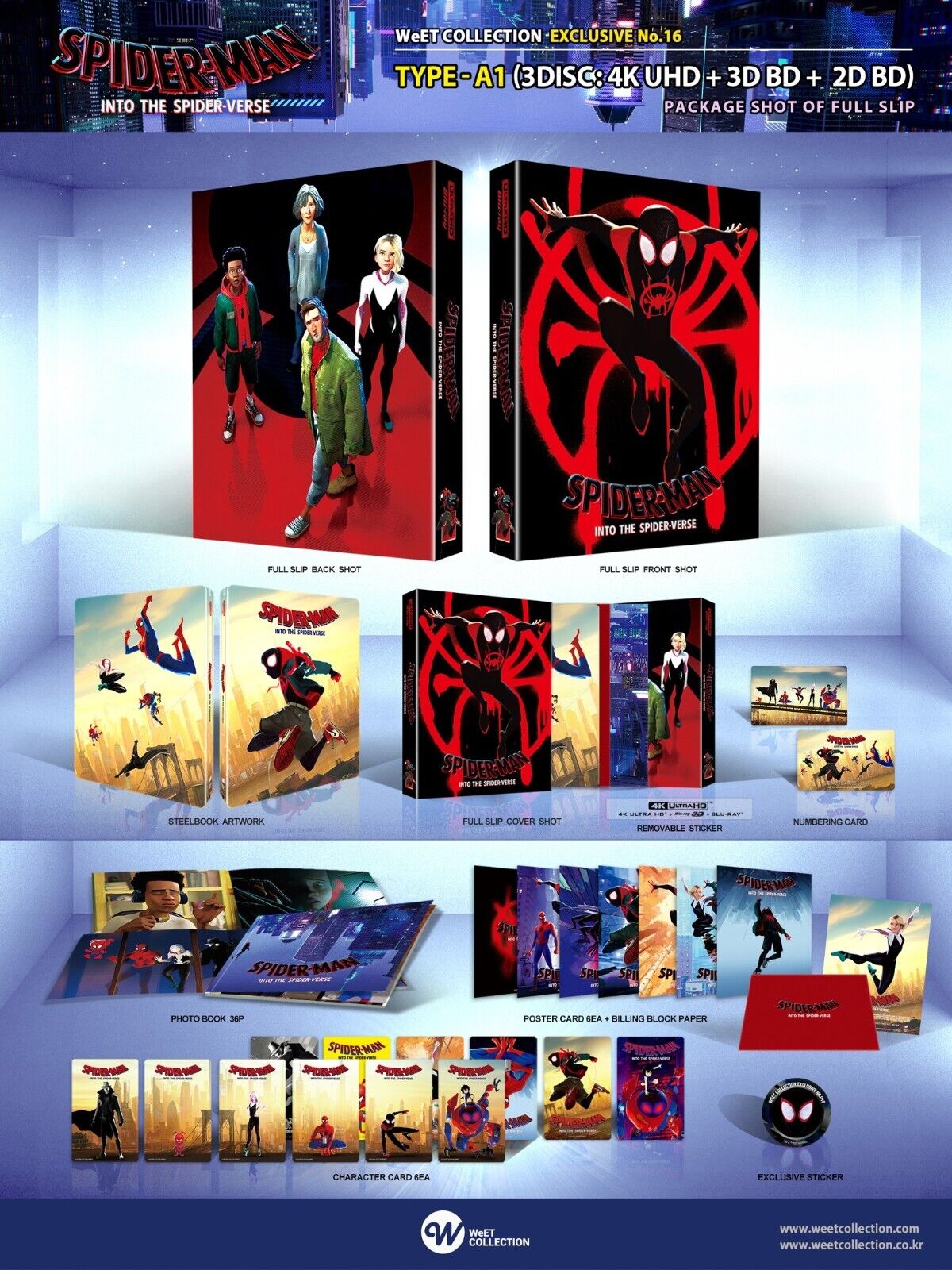 Spider-Man: Into the Spider-Verse 4K Blu-ray Steelbook WeET Collection Exclusive #16 One Click Box Set