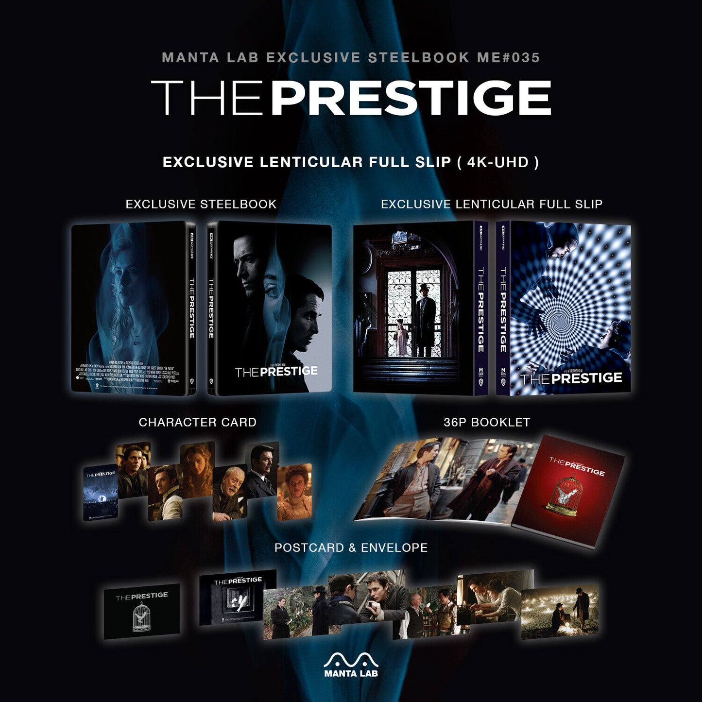 The Prestige 4K Blu-ray Steelbook Manta Lab Exclusive ME#35 One Click Box Set