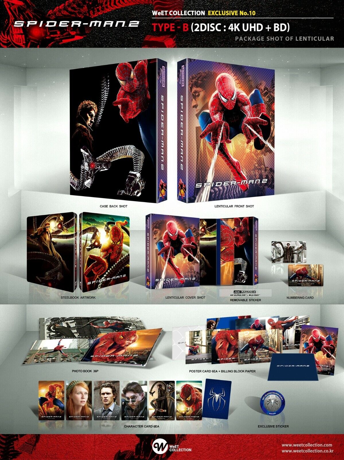 Spider-Man 2 4K+2D Blu-ray Steelbook WeET Collection Exclusive #10 Lenticular Slip