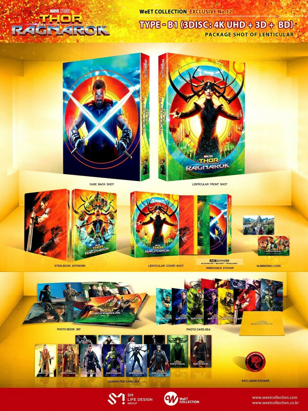 Thor : Ragnarok 4K+3D+2D Blu-ray Steelbook Collection WeET Exclusive #12 Coffret One Click