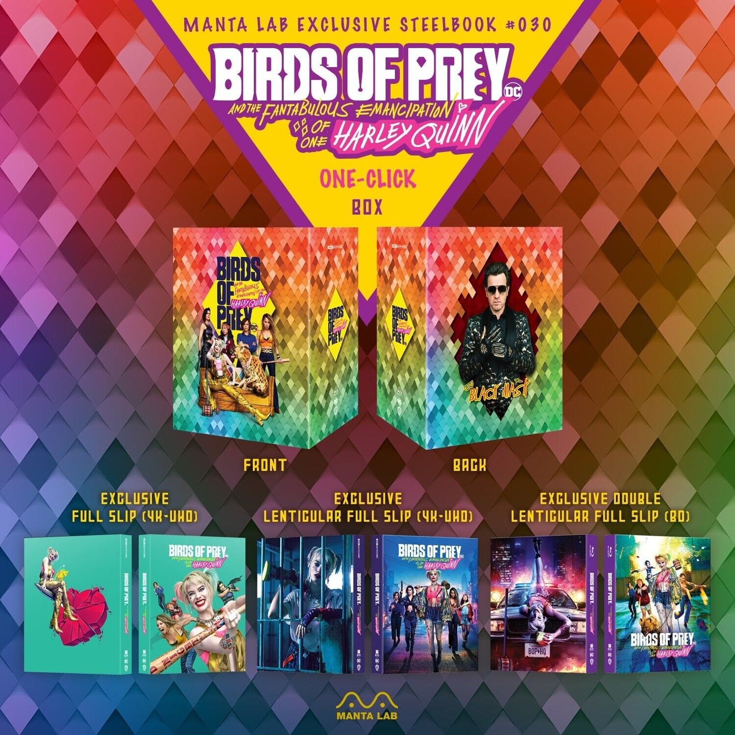 Birds Of Prey 4K Steelbook Manta Lab Exclusive ME#30 One Click Box Set