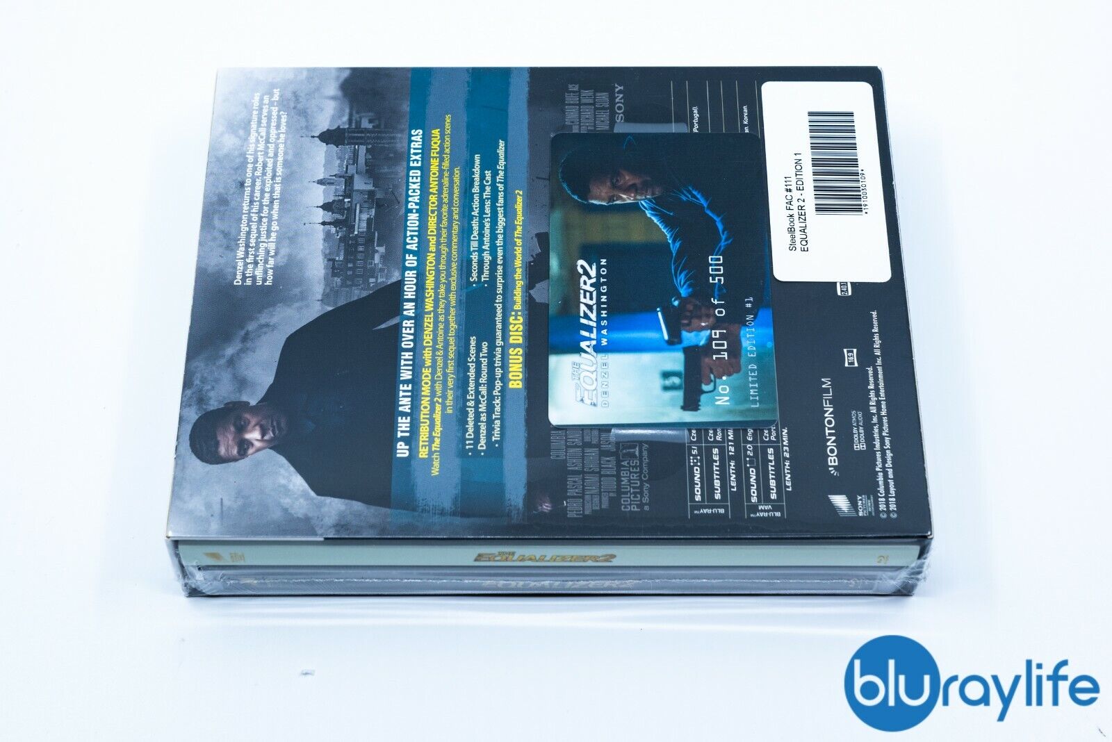 The Equalizer 2 Blu-ray Steelbook Collection Filmarena #111 E1 Lenticulaire XL Fourrure intégrale