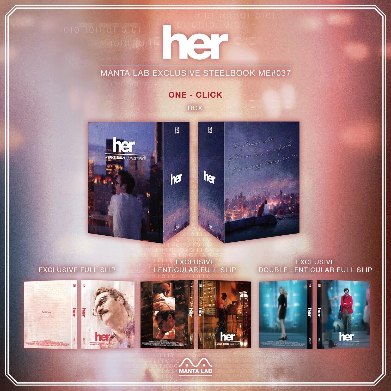 One Click Box HER Blu-ray Steelbook Manta Lab Exclusive ME#37 One Click Box Set ...