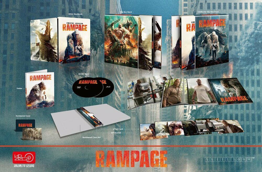 Édition Steelbook Steelbook lenticulaire HDzeta argentée pour le Blu-ray Rampage 3D+2D