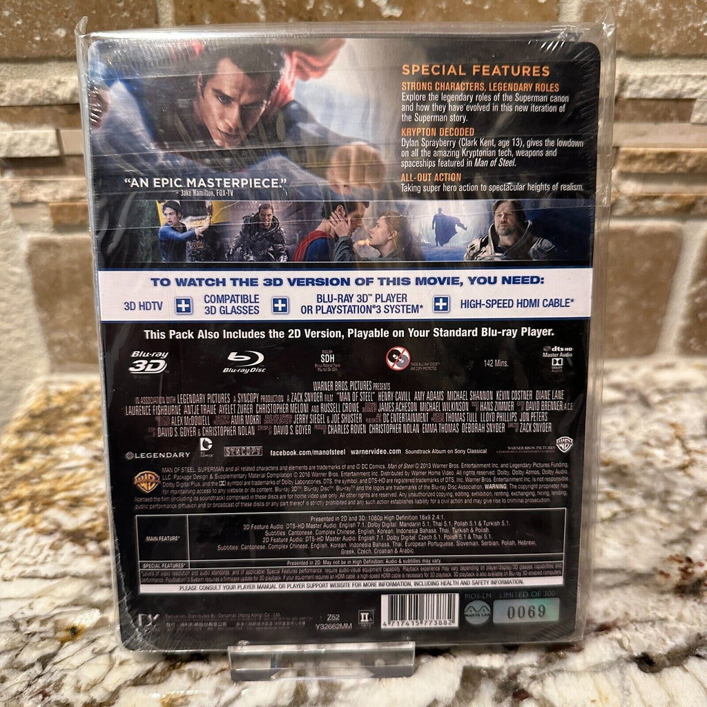 Man Of Steel 3D+2D Blu-ray Steelbook Manta Lab Exclusive ME#1 Lenticular Magnet Edition