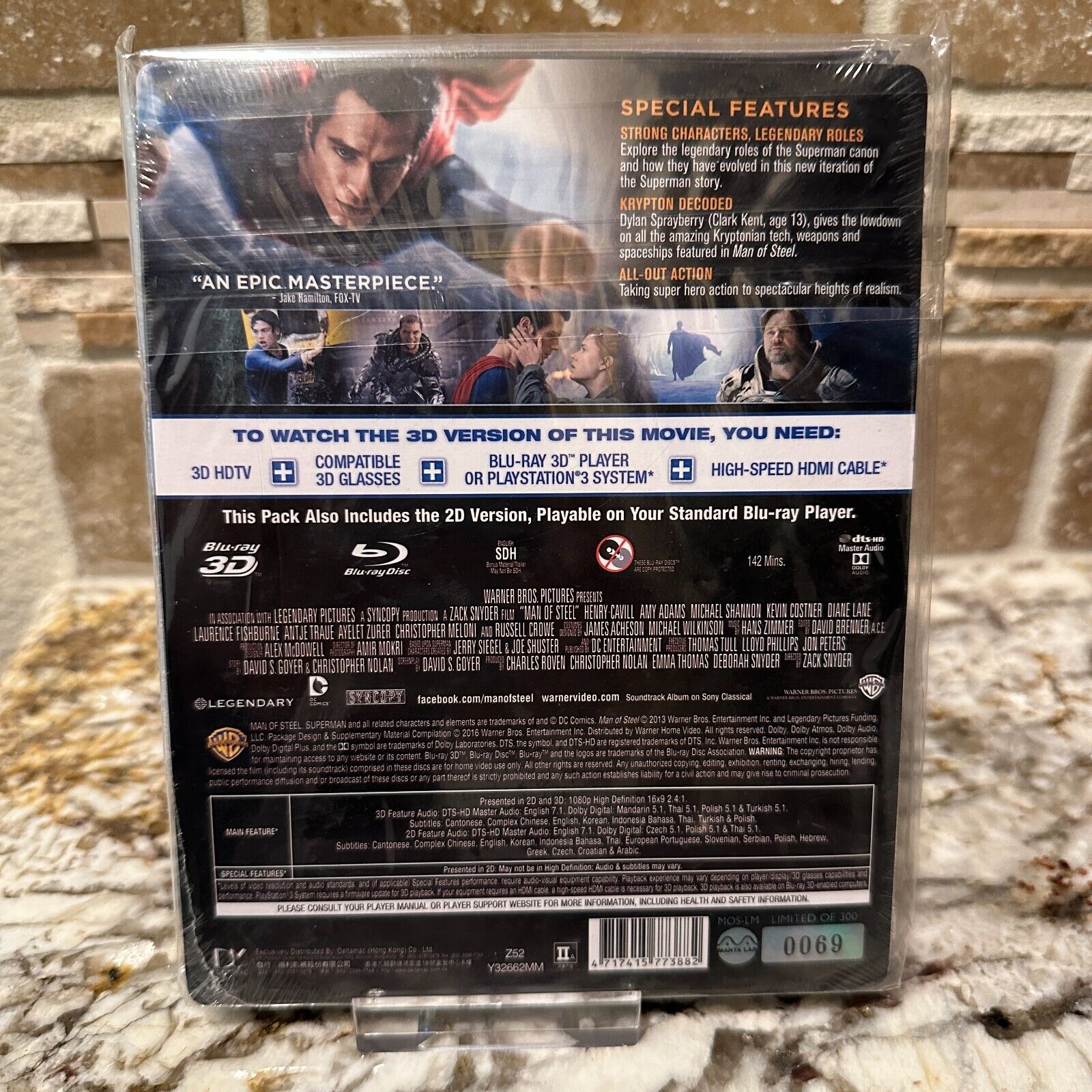 Man Of Steel 3D+2D Blu-ray Steelbook Manta Lab Exclusive ME#1 Lenticular Magnet Edition