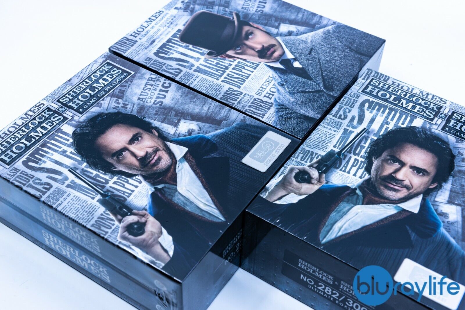 Coffret Steelbook Blu-ray 4K Sherlock Holmes 1 &amp; 2, édition limitée One Click HDzeta, étiquette argentée