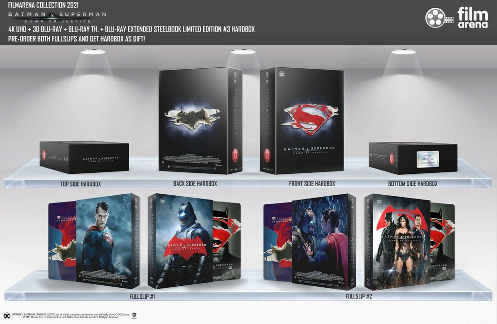 Coffret Steelbook 4K+3D+2D Blu-ray Batman v Superman : L'Aube de la Justice, Collection Filmarena n° 152