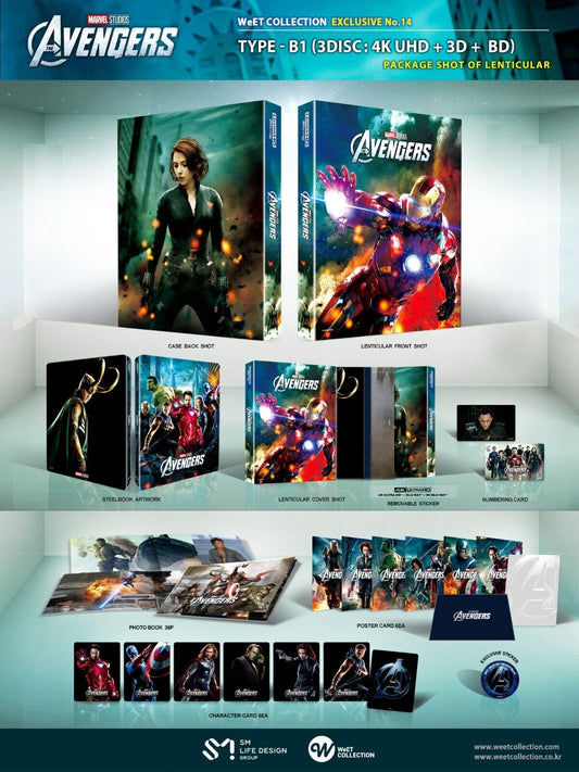 Avengers 4K+2D+3D Blu-ray SteelBook WeET Collection Exclusive #14 Lenticular Full Slip B1
