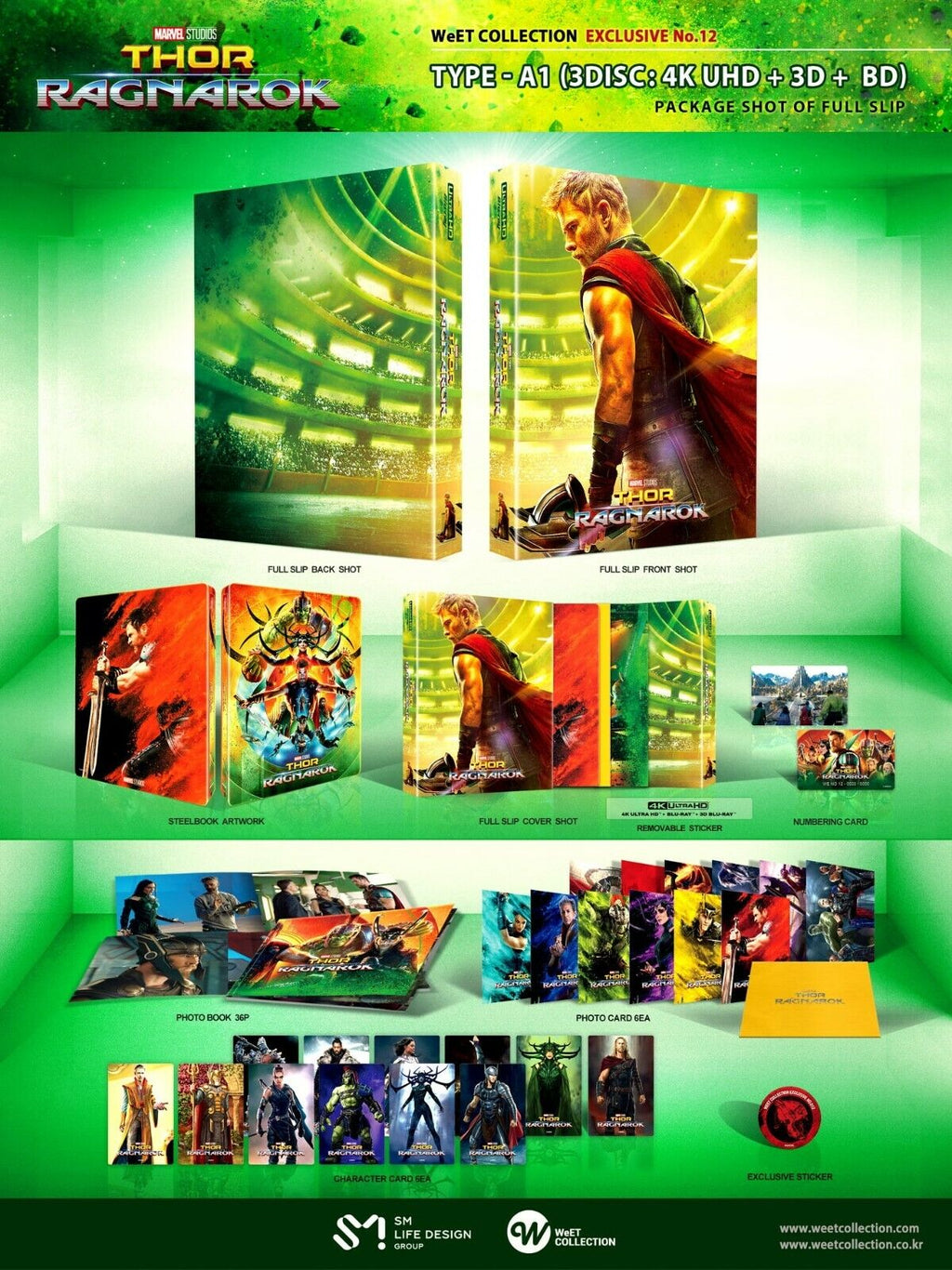 Thor : Ragnarok 4K+3D+2D Blu-ray Steelbook Collection WeET Exclusive #12 Coffret One Click
