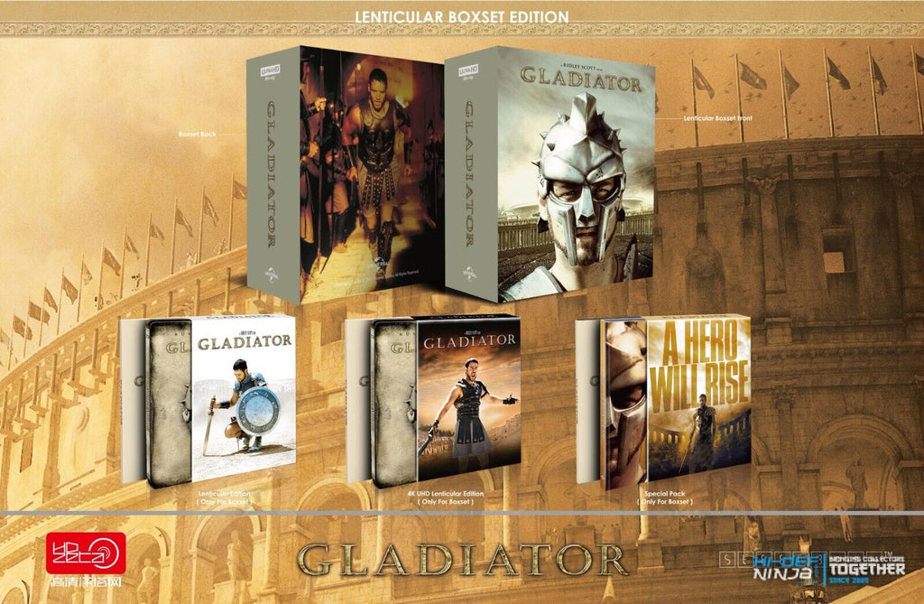 Coffret Steelbook Blu-ray 4K Gladiator HDzeta Exclusive Gold Label One Click