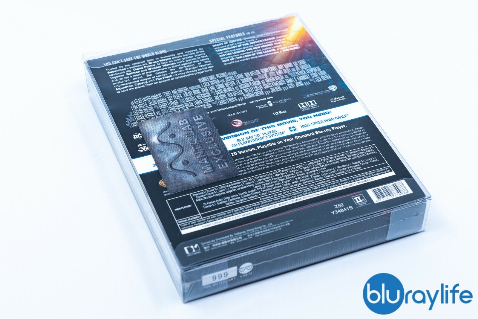 Justice League 3D Blu-ray Steelbook Manta Lab Exclusive ME#15 Double Lenticular Full Slip
