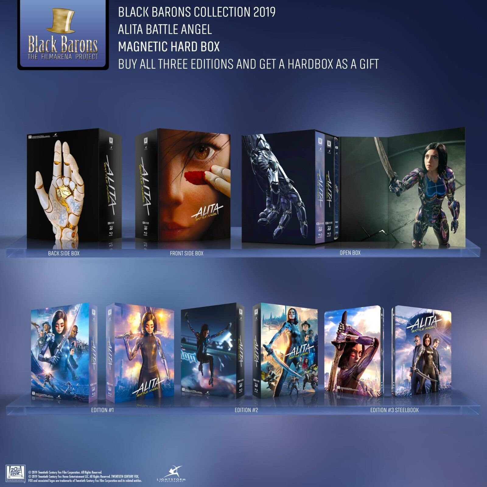 Coffret Steelbook Blu-ray 4K+2D+3D Alita : Battle Angel Black Barons #21