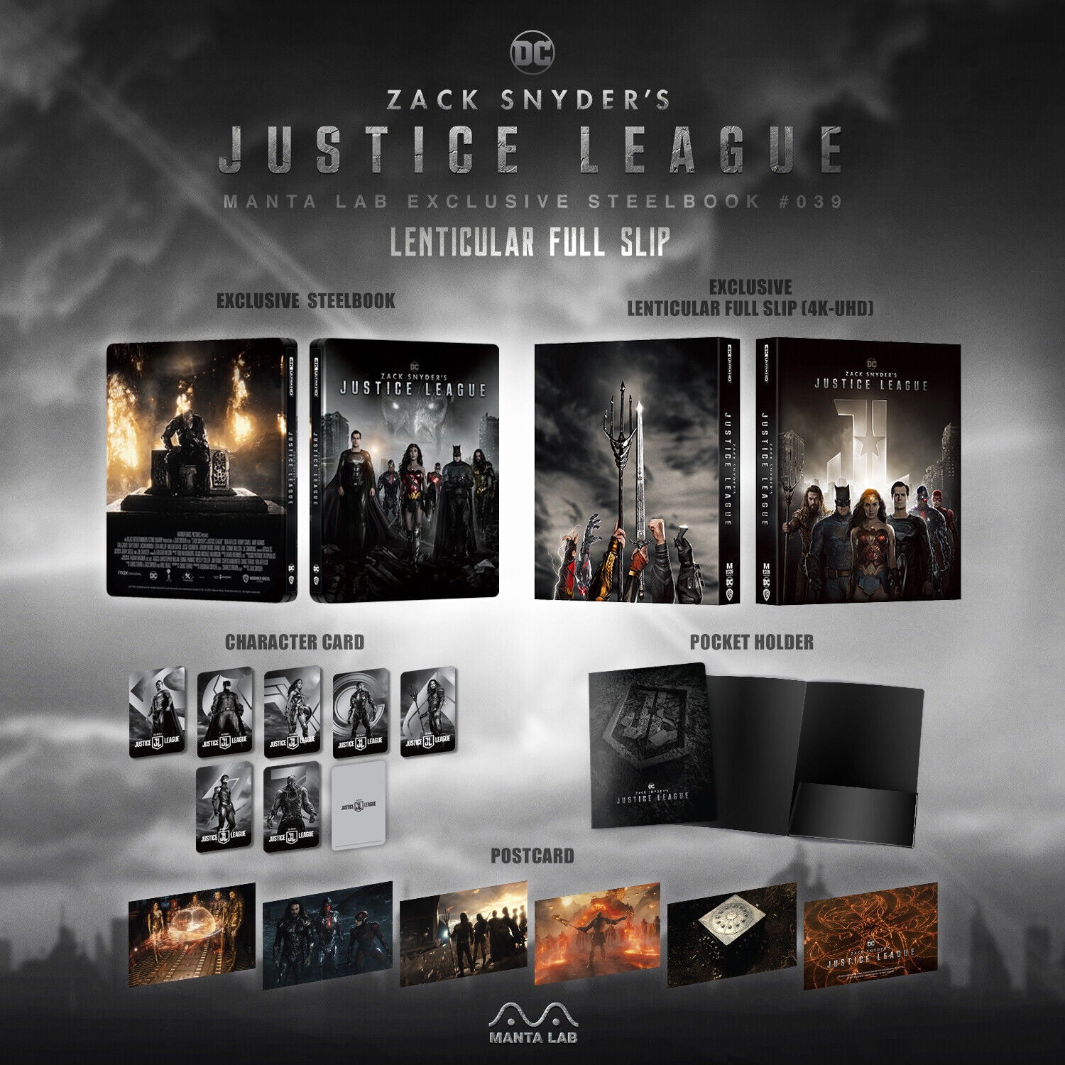 Coffret Steelbook 4K Blu-ray Zack Snyder's Justice League, édition exclusive Manta Lab ME#39, disponible en un clic