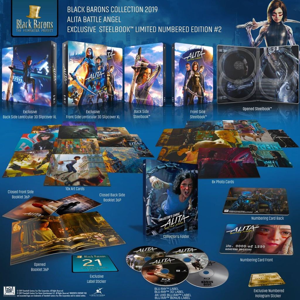 Coffret Steelbook Blu-ray 4K+2D+3D Alita : Battle Angel Black Barons #21