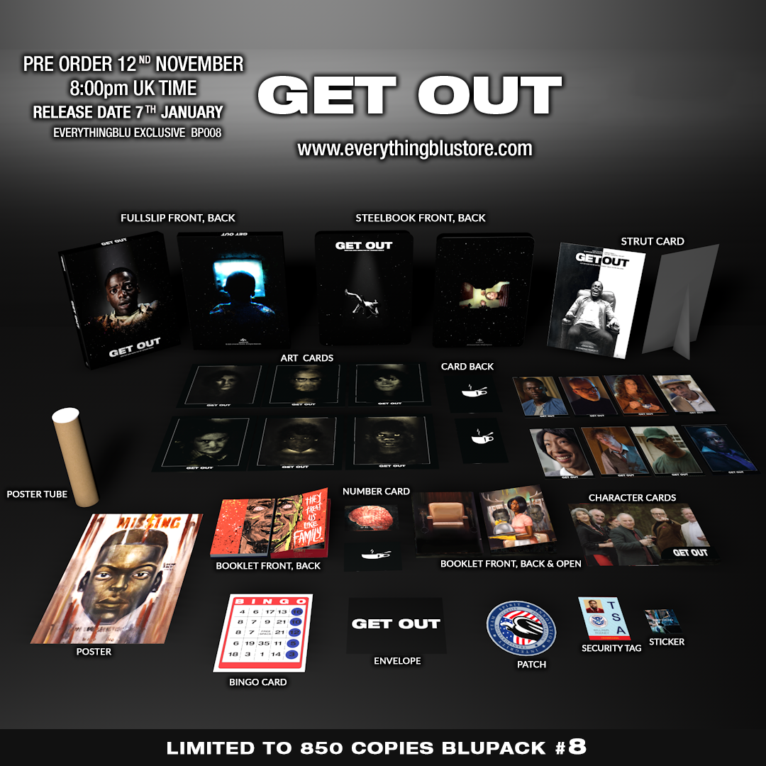 Get Out 4K + 2D Blu-ray Steelbook EverythingBlu BPS#008 Exclusive Full Slip