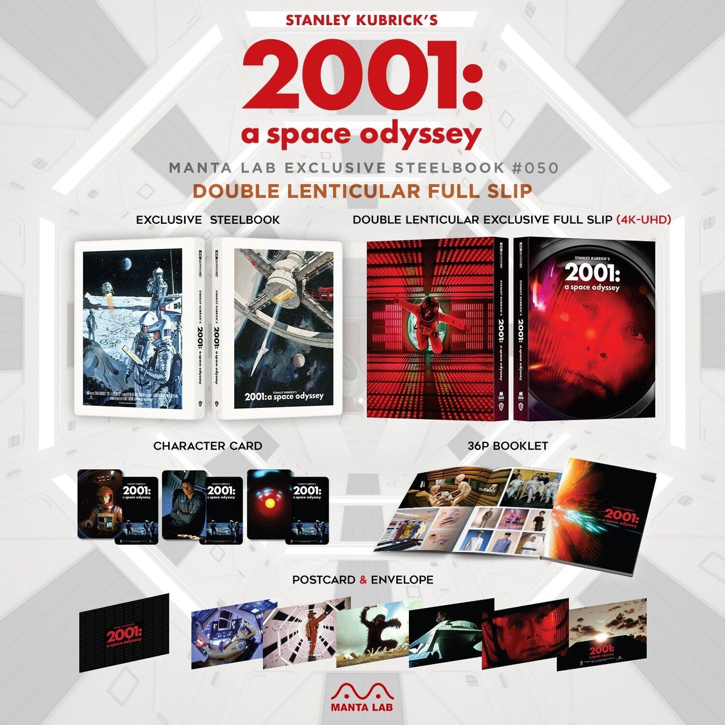 2001: A SPACE ODYSSEY 4K Steelbook Manta Lab Exclusive ME#50 Double Lenticular
