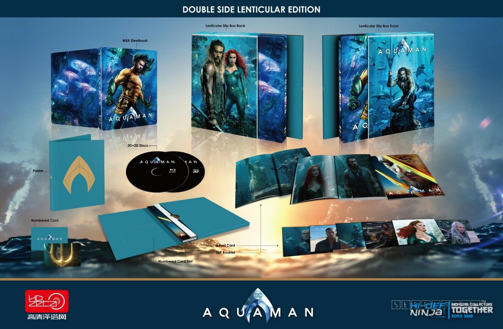 Coffret Steelbook HDZeta exclusif Aquaman 4K+3D+2D Blu-ray, disponible en un clic
