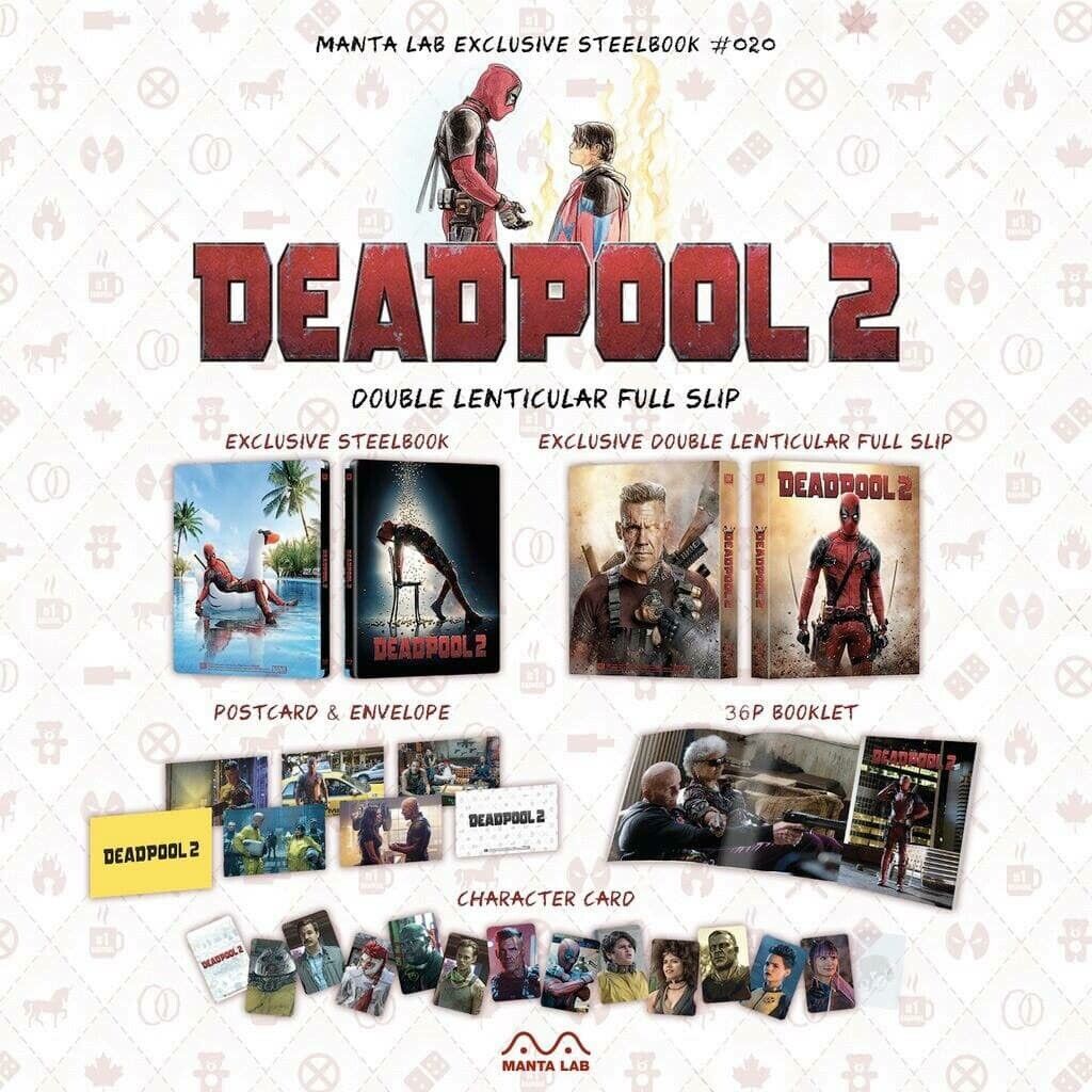 Blu-ray SteelBook Deadpool 2, édition exclusive Manta Lab ME#20, double lenticulaire