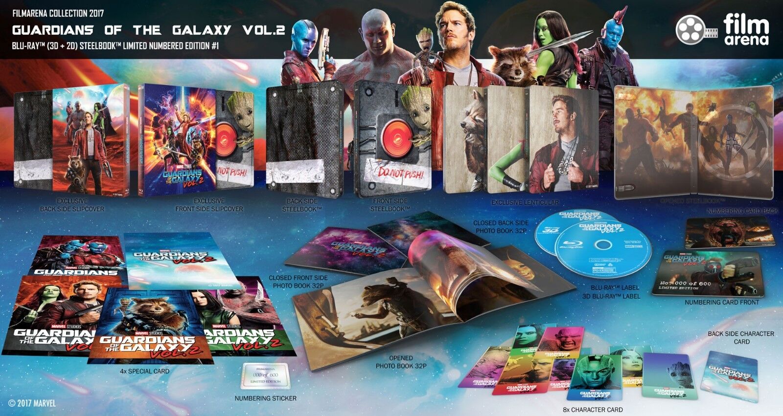Guardians of the Galaxy Vol. 2 Blu-ray SteelBook Filmarena Collection #92 E3 Hard Box Set
