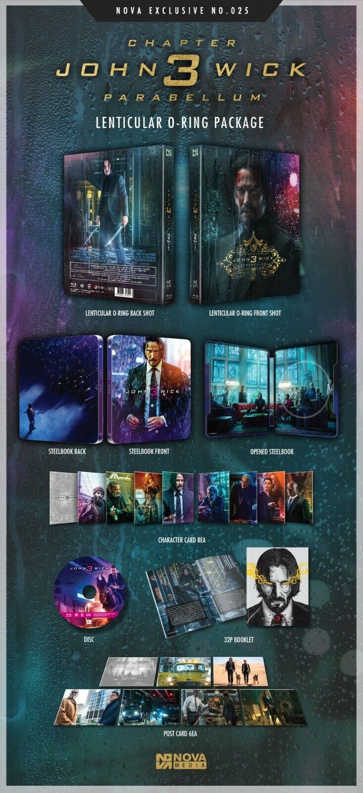 John Wick: Chapter 3 Parabellum Blu-ray Steelbook Novamedia Exclusive #25 One Click Box Set