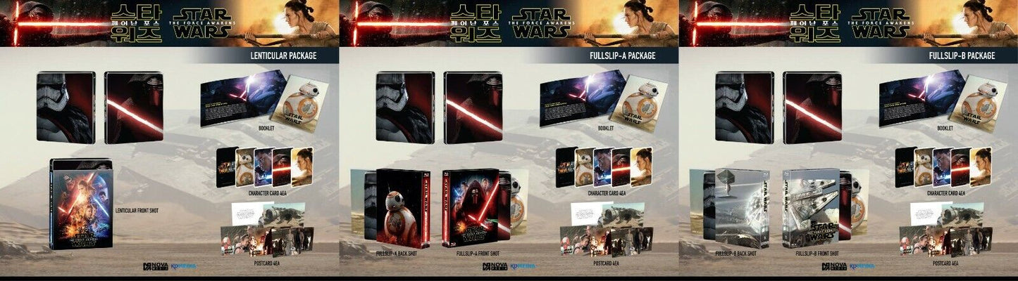 Star Wars: The Force Awakens Episode VII Bluray Steelbook Novamedia Choice #9 One Click Set