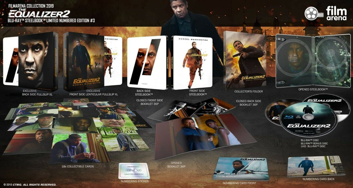 The Equalizer 2 Blu-ray Steelbook Filmarena Collection #111 E3 Lenticular XL Full Slip