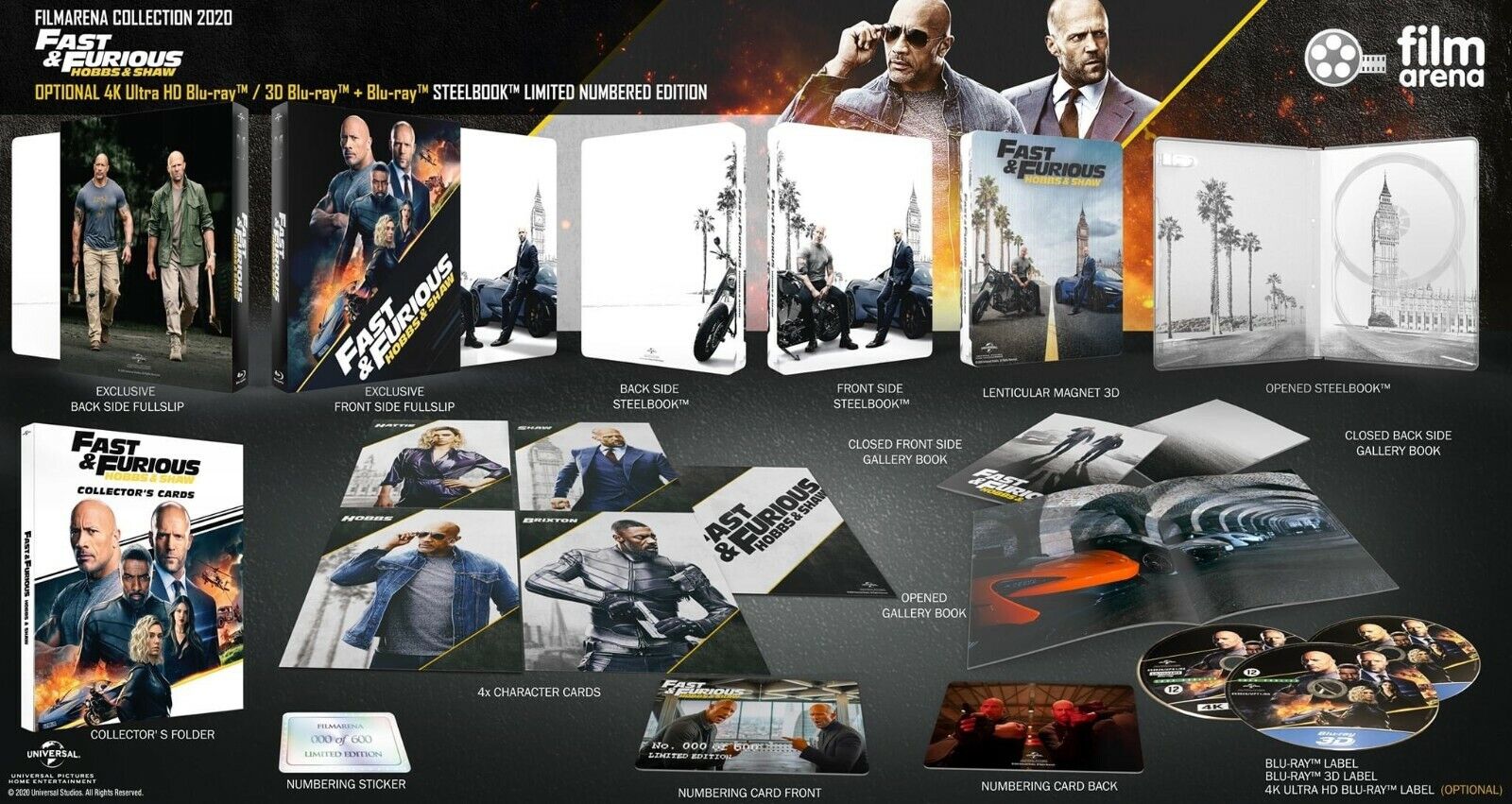 Hobbs & Shaw 4K+3D+2D Blu-ray Steelbook Filmarena Collection #130 Full ...