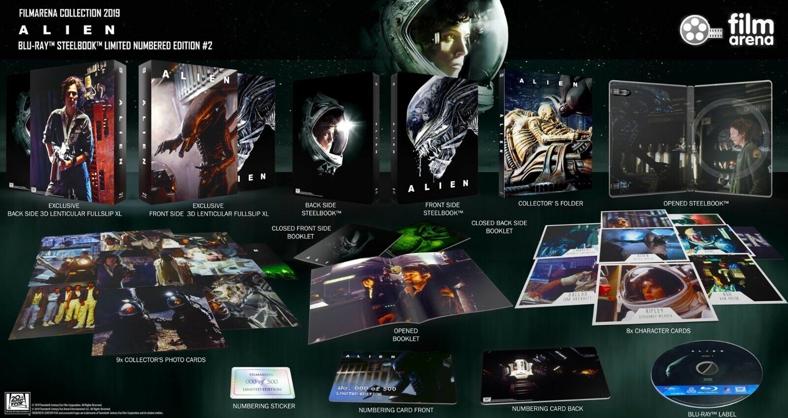 ALIEN Blu-Ray Steelbook Filmarena Collection #120 Edition 2 Double Len ...