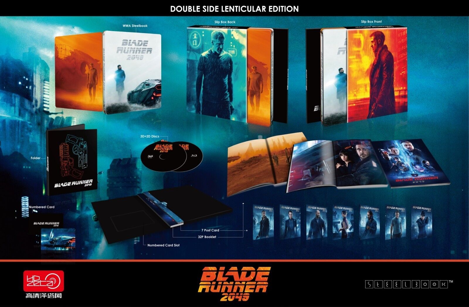 Blade Runner 2049 Blu-ray 2D+3D Steelbook HDZeta Silver Label Double Lenticulaire Full Slip
