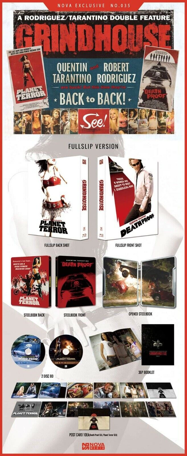 Grindhouse Blu-ray SteelBook Novamedia Exclusive #35 One Click Box Set