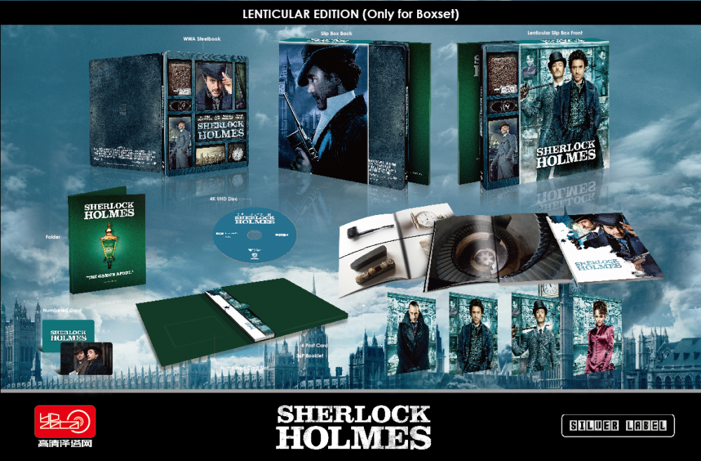 Sherlock Holmes 1 & 2 4K Blu-ray Steelbook One Click Box Set HDzeta Exclusive Silver Label