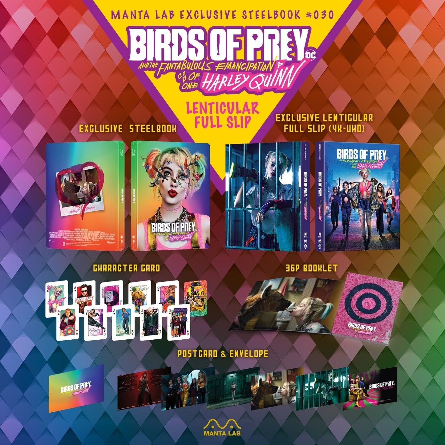 Birds Of Prey 4K Steelbook Manta Lab Exclusive ME#30 One Click Box Set *LOW NUMBER #007*