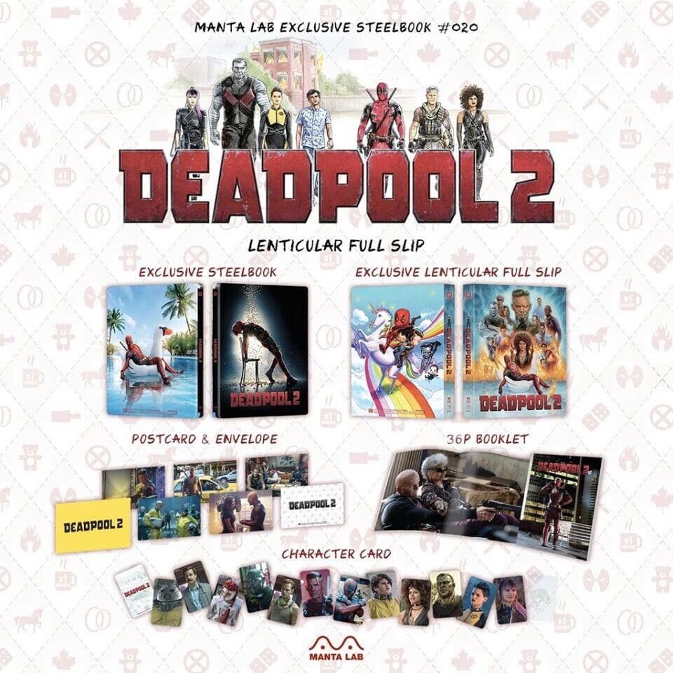 Deadpool 2 Blu-ray SteelBook Manta Lab Exclusive ME#20 Lenticular Slip