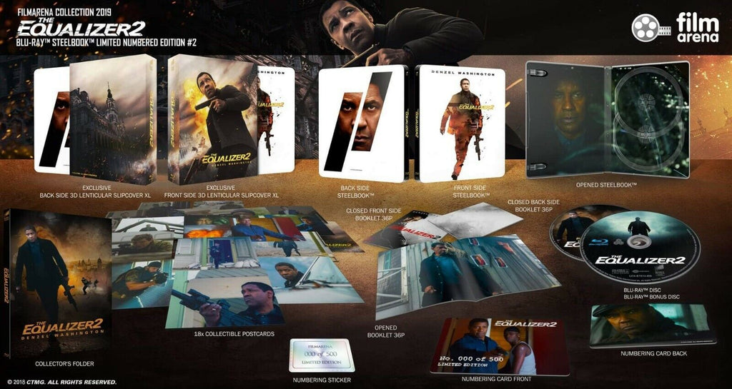 The Equalizer 2 Blu-ray Steelbook Filmarena Collection #111 E2 XL Full Slip