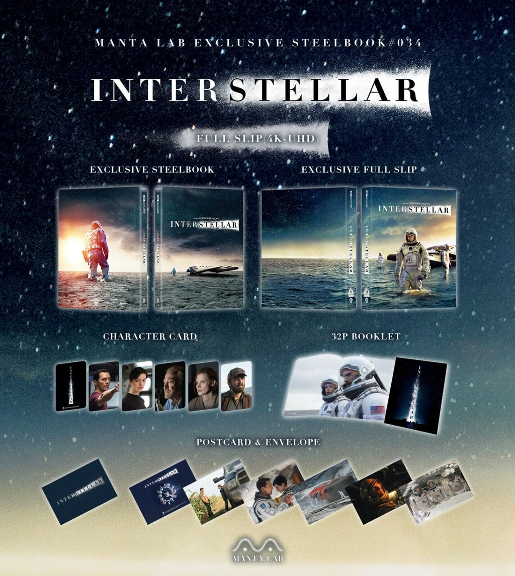 Coffret Steelbook 4K Blu-ray Interstellar Manta Lab Exclusive ME#34 *NUMÉRO BAS*