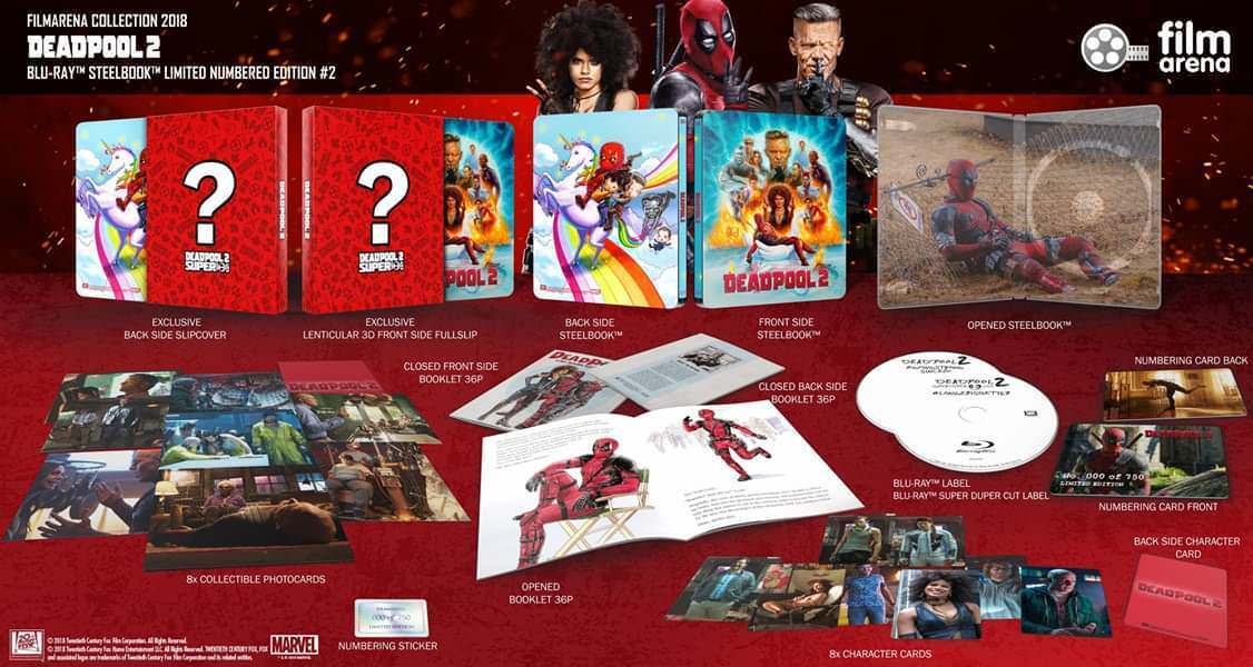 Coffret Steelbook Blu-ray 4K Deadpool 2 Filmarena Collection #107 E1 + E2 + E3 (Lancer-coller)