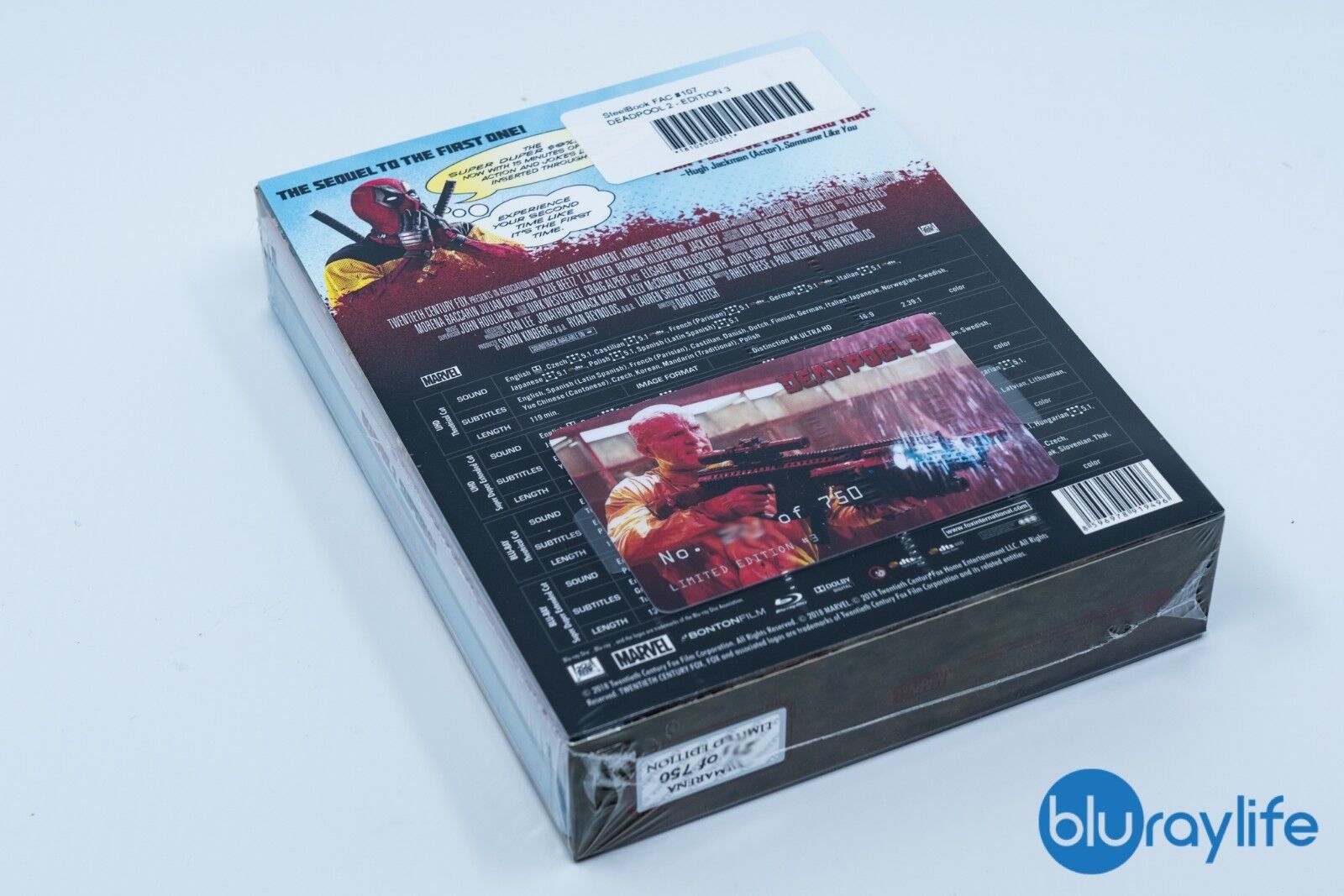 Coffret Steelbook Blu-ray 4K Deadpool 2 Filmarena Collection #107 E1 + E2 + E3 (Lancer-coller)