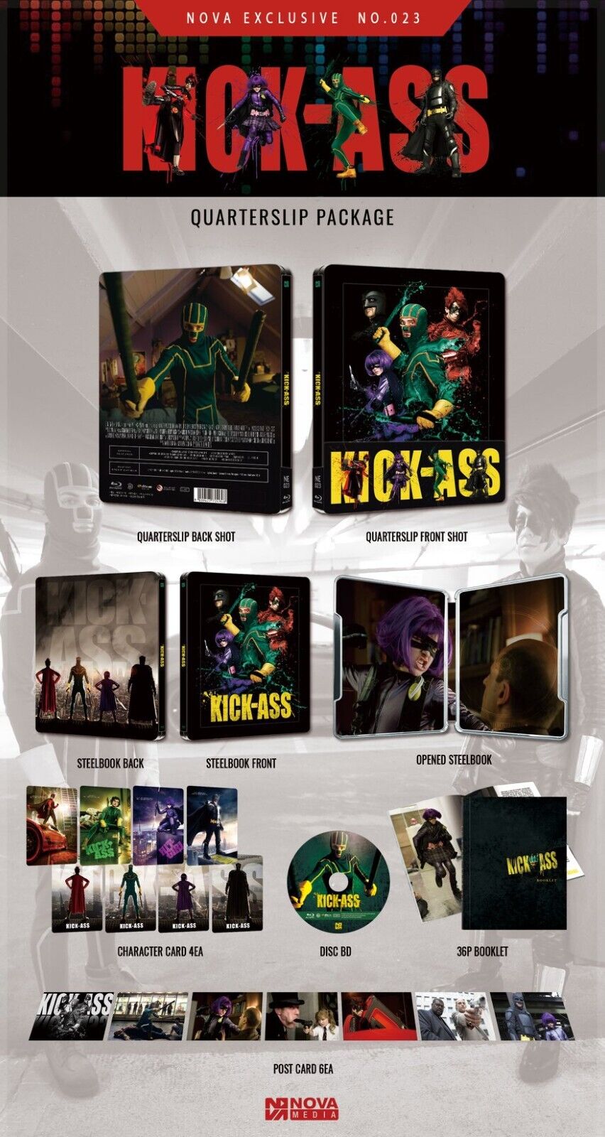 Kick-Ass Blu-ray Steelbook Novamedia Exclusive #23 1/4 Quarter Slip 1/4