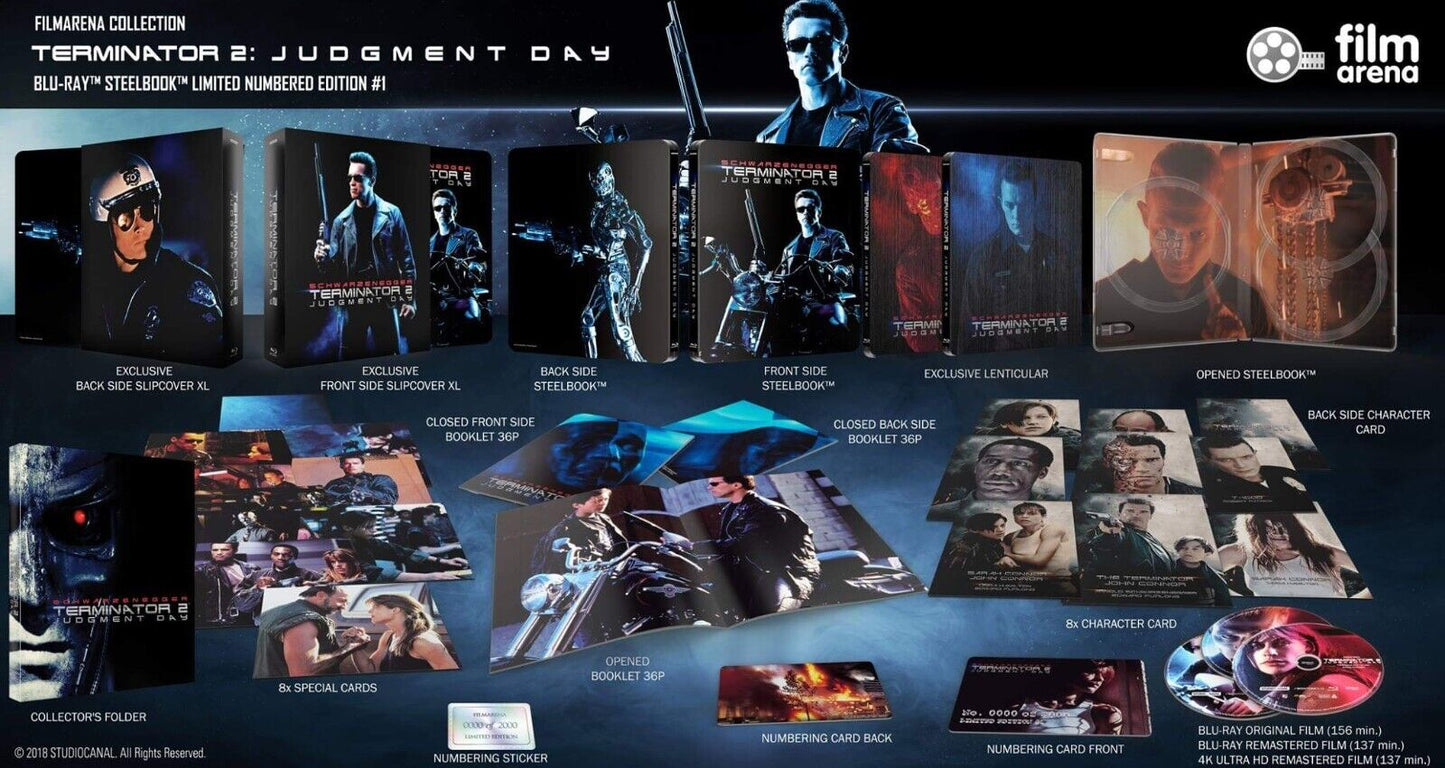 Terminator 2: Judgement Day 4K+2D Blu-ray Steelbook Filmarena Collection #110 E1  XL Full Slip
