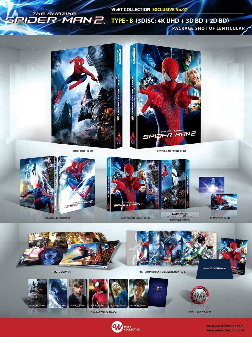 The Amazing Spider-Man 1+2 4K+2D Blu-ray Steelbook LE WeET Collcection Exclusive #6 & #7 One Click Box Set
