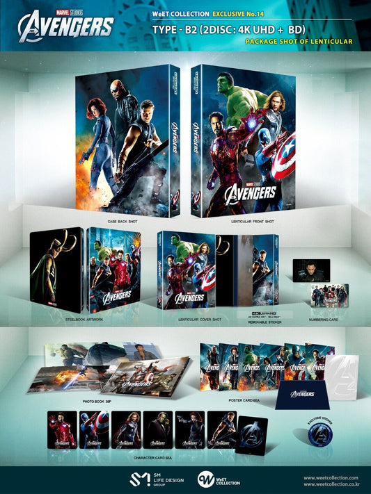 Avengers 4K+2D Blu-ray SteelBook WeET Collection Exclusive #14 Lenticular Full Slip B2