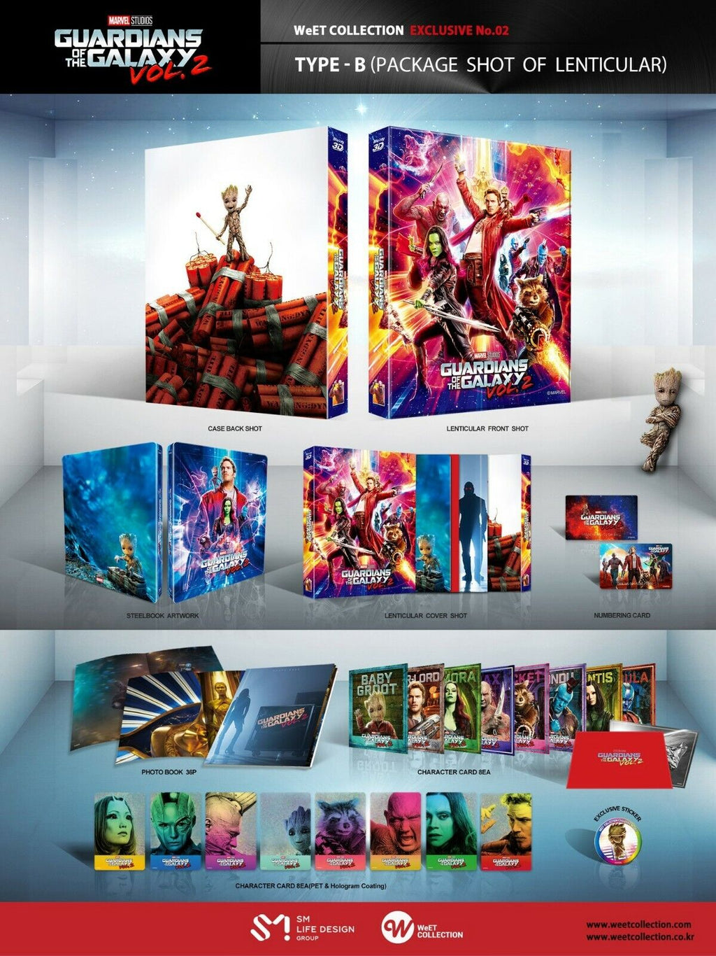 Guardians of the Galaxy Vol. 2 3D+2D Blu-ray Steelbook WeET Exclusive One Click Box Set