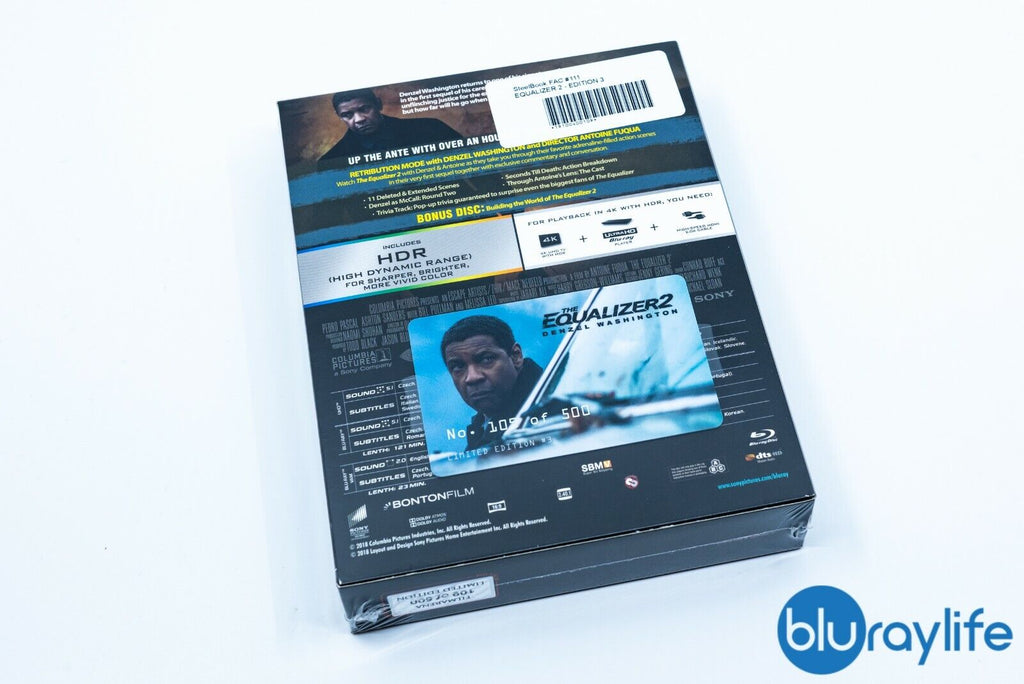 The Equalizer 2 Blu-ray Steelbook Collection Filmarena #111 E3 Lenticulaire XL Fourrure intégrale