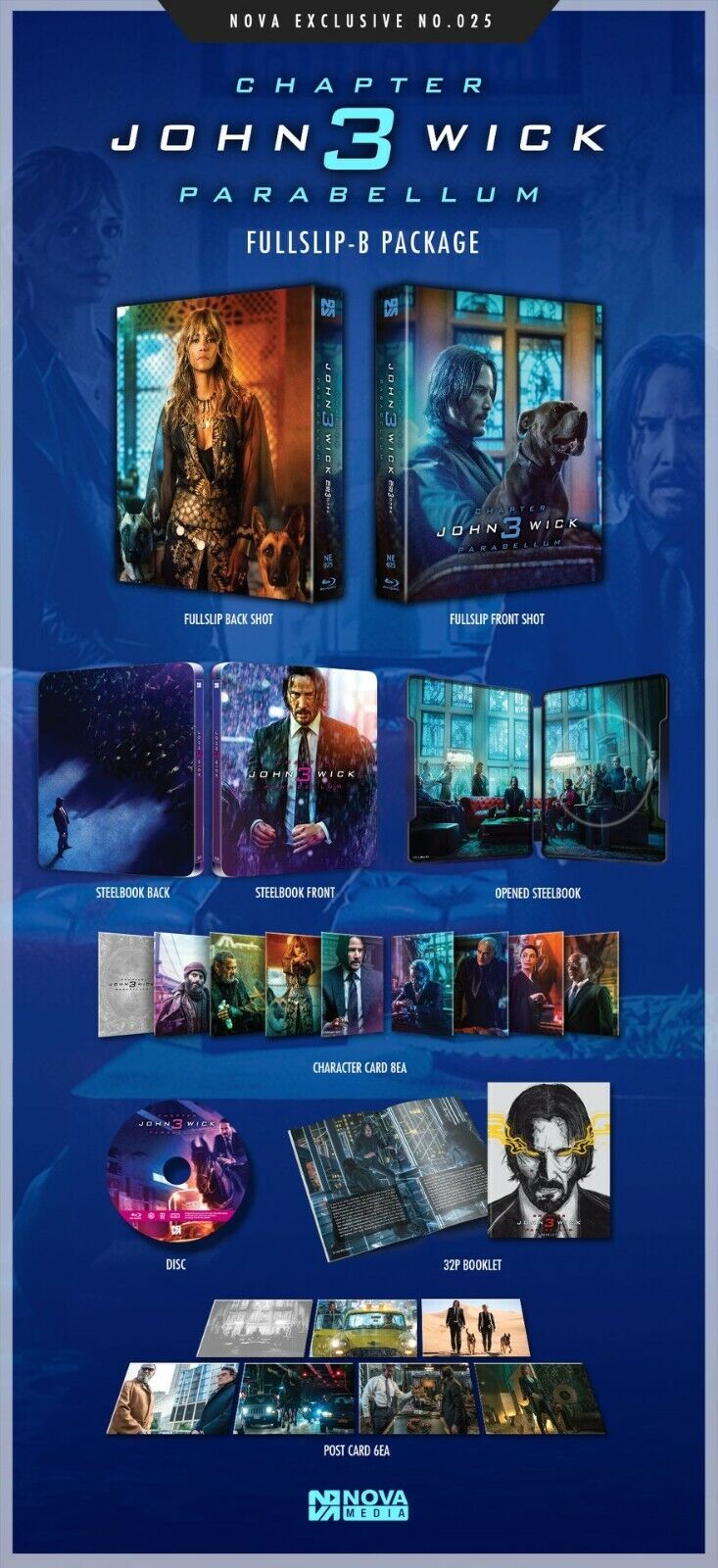 John Wick: Chapter 3 Parabellum Blu-ray Steelbook Novamedia Exclusive #25 Full Slip B