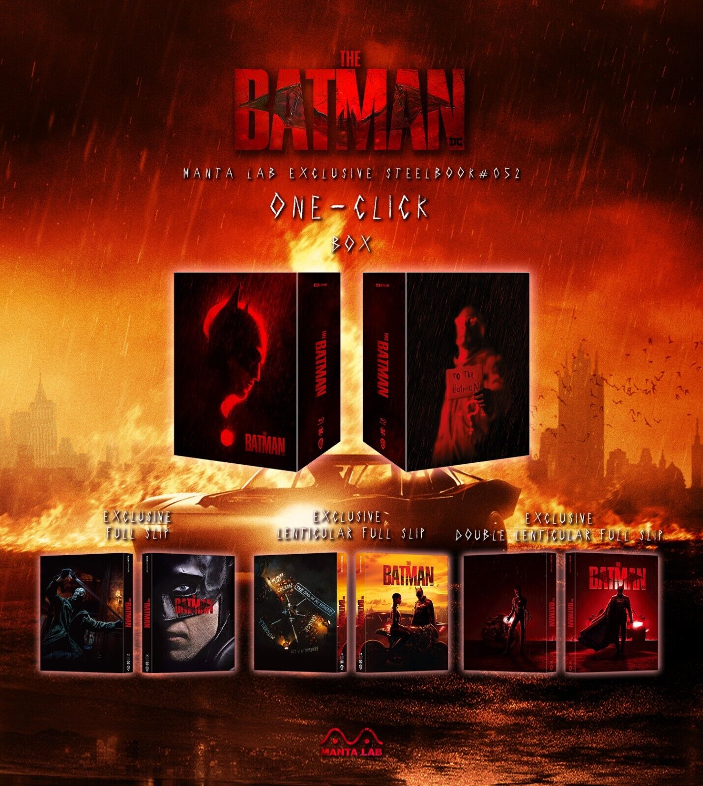 The Batman 4K Blu-ray Steelbook Manta Lab Exclusive ME#52 One Click Box Set