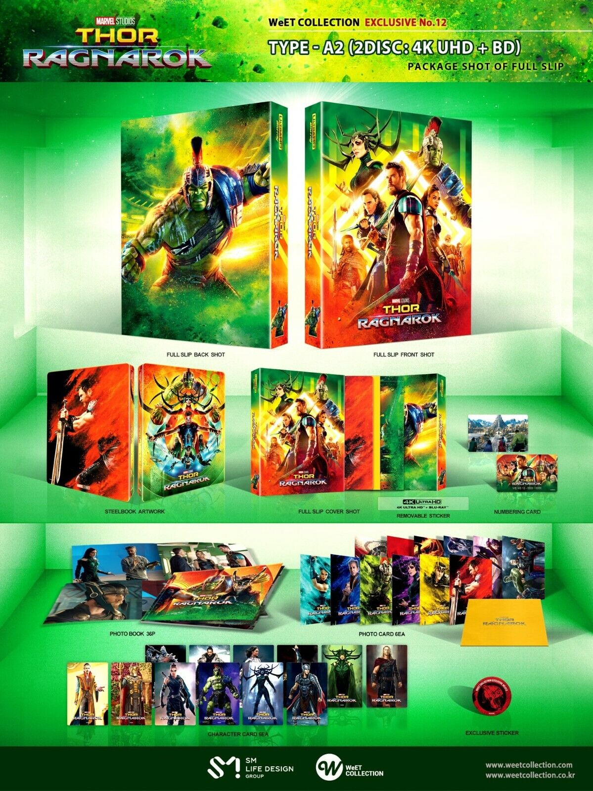 Thor: Ragnarok 4K+3D+2D Blu-ray Steelbook WeET Collection Exclusive #12 One Click Box Set