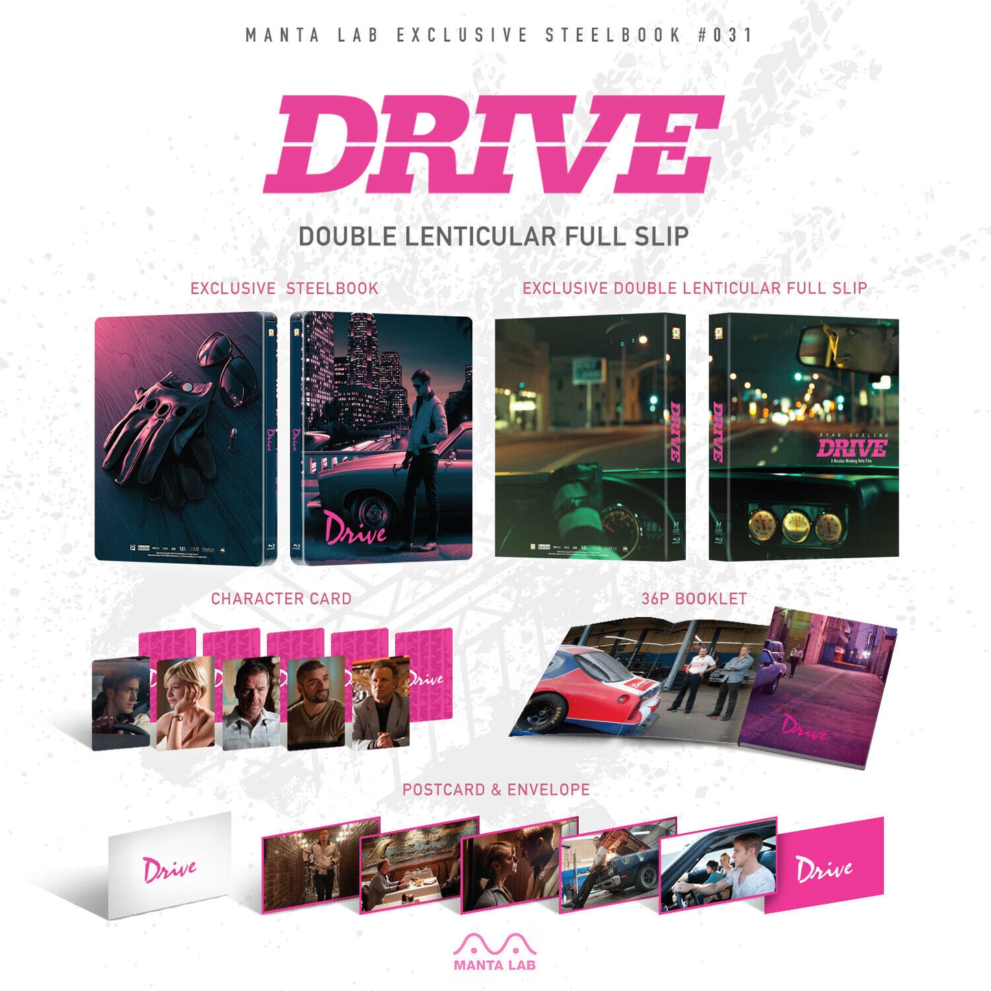 Drive Blu-ray Steelbook Manta Lab Exclusive ME#31 Double Lenticular Slip