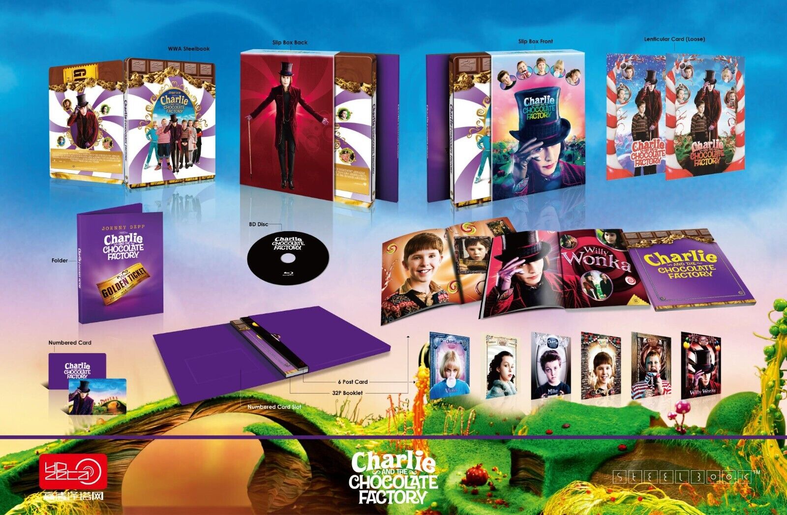 Charlie and the Chocolate Factory Blu-ray Steelbook Full Slip HDzeta Silver Label