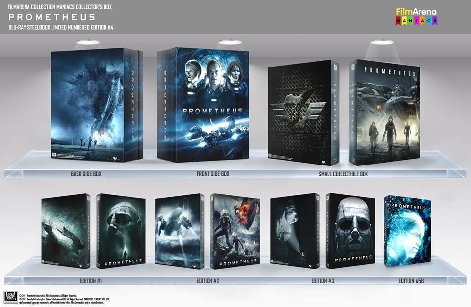 Coffret collector Blu-ray 4K Steelbook de Prometheus, Collection Filmarena n° 103 E4 Maniacs